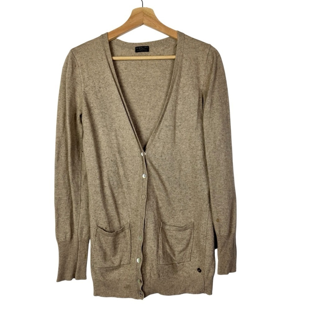 Simplify by Playlife Light Brown Knit‎ Cardigan Sweater S